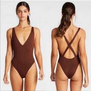 Vitamin A Alana One Piece Swimsuit Vintage Brown Bodysuit Swim